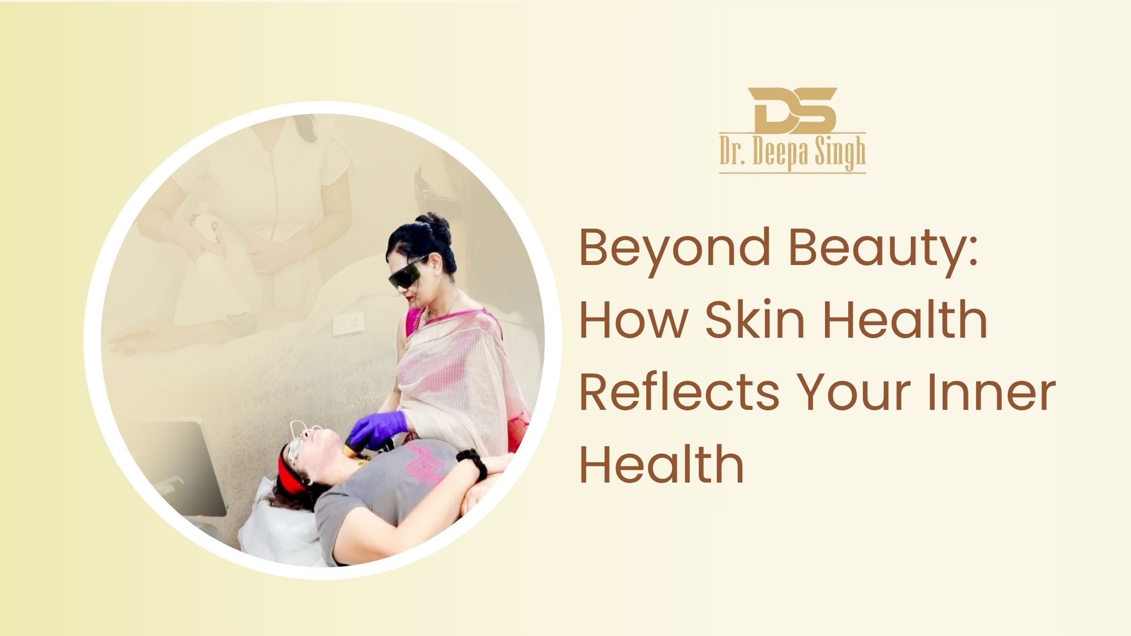 A visual representation showing glowing skin to illustrate how skin health reflects your inner health.