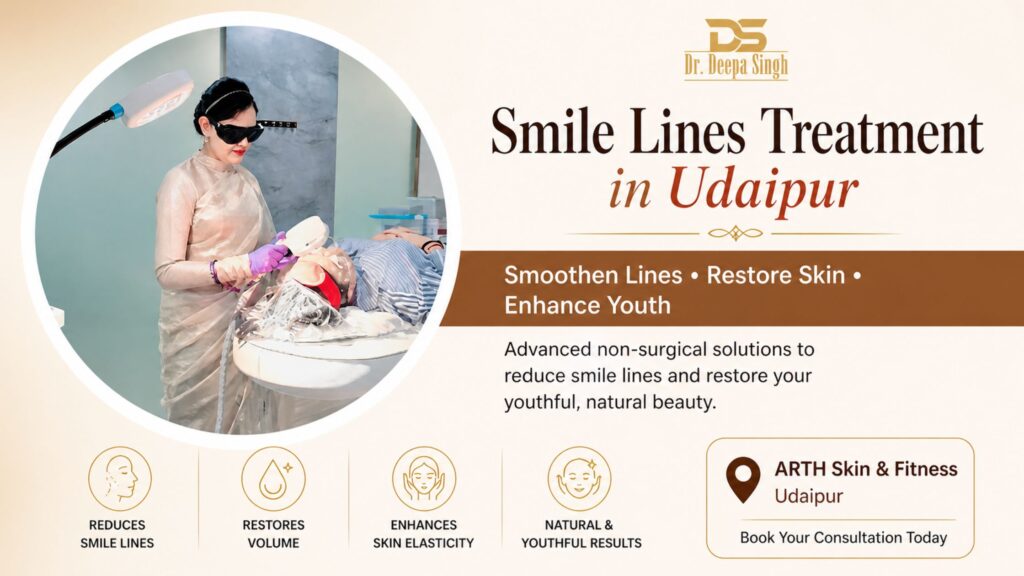 Smile Lines Treatment in Udaipur by Dr. Deepa Singh using advanced non-surgical skin rejuvenation procedure